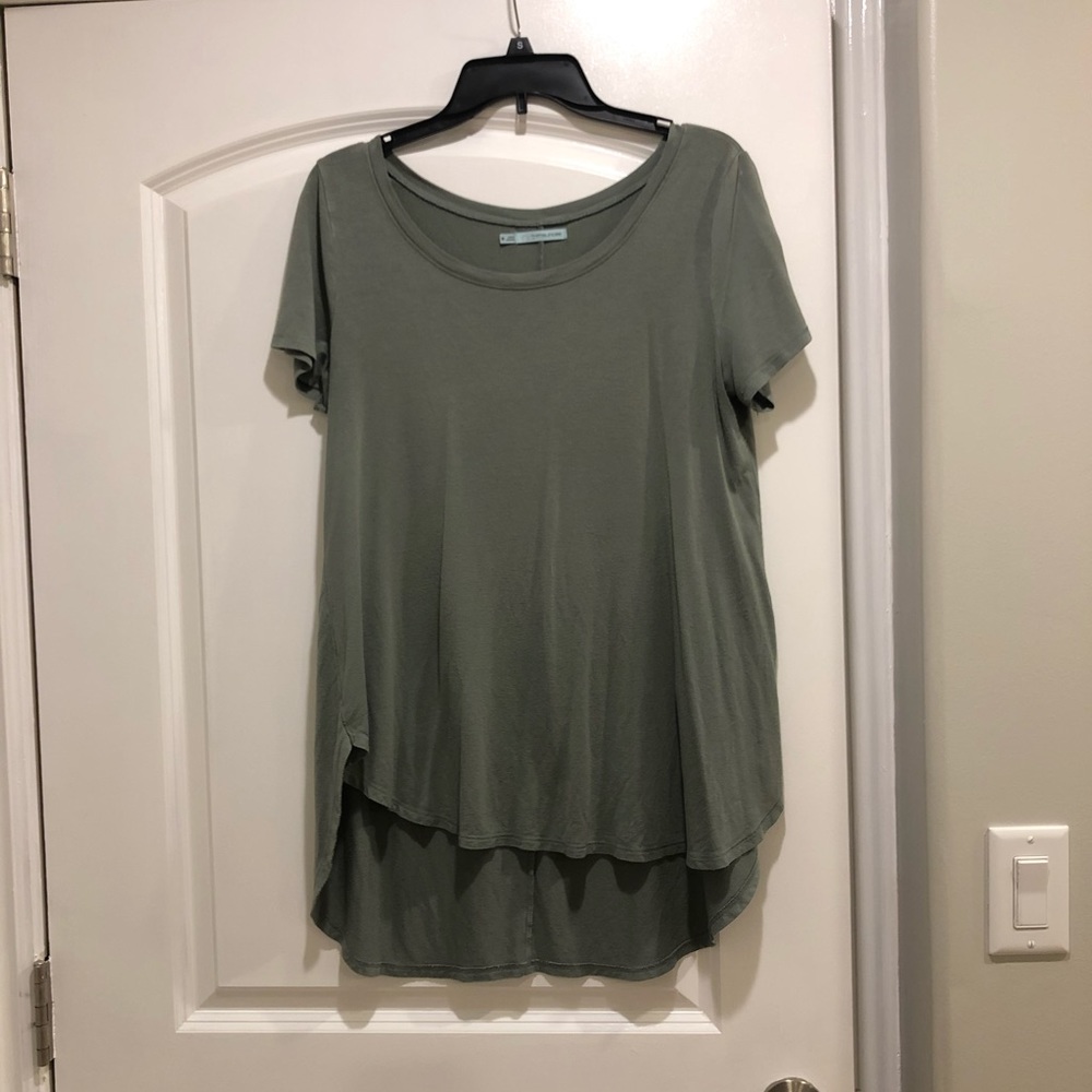 Long Tapered Olive Tee